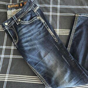 Rock Revival stretch bootcut blue jeans, Size 30 waist